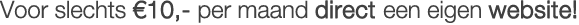 Voor slechts 10 euro per maand direct een eigen website